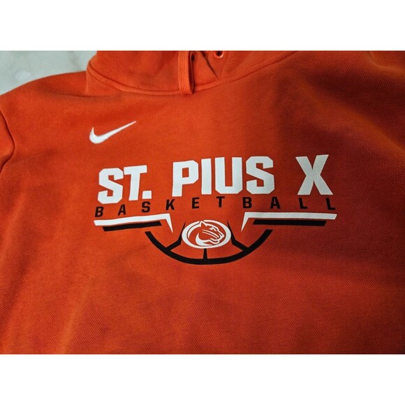 Nike Men's Basketball Hoodie - Cotton Blend, Orange, Size L, St. Pius X Print - Picture 2 of 12